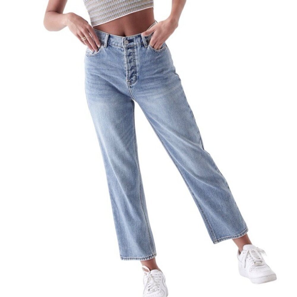 PacSun 24 High Rise Straight Women’s Jeans Button Fly Tiny Flaw